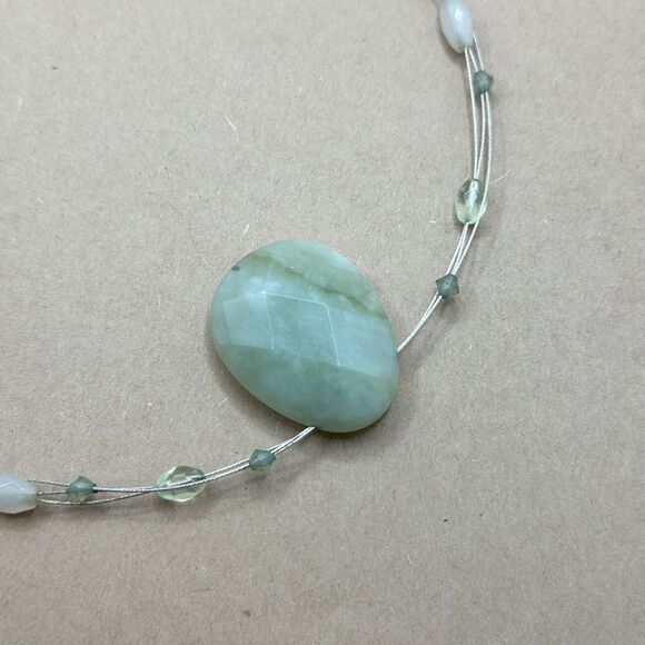 Green Aventurine Pendant and Glass Bead handmade Necklace - Picture 6 of 6